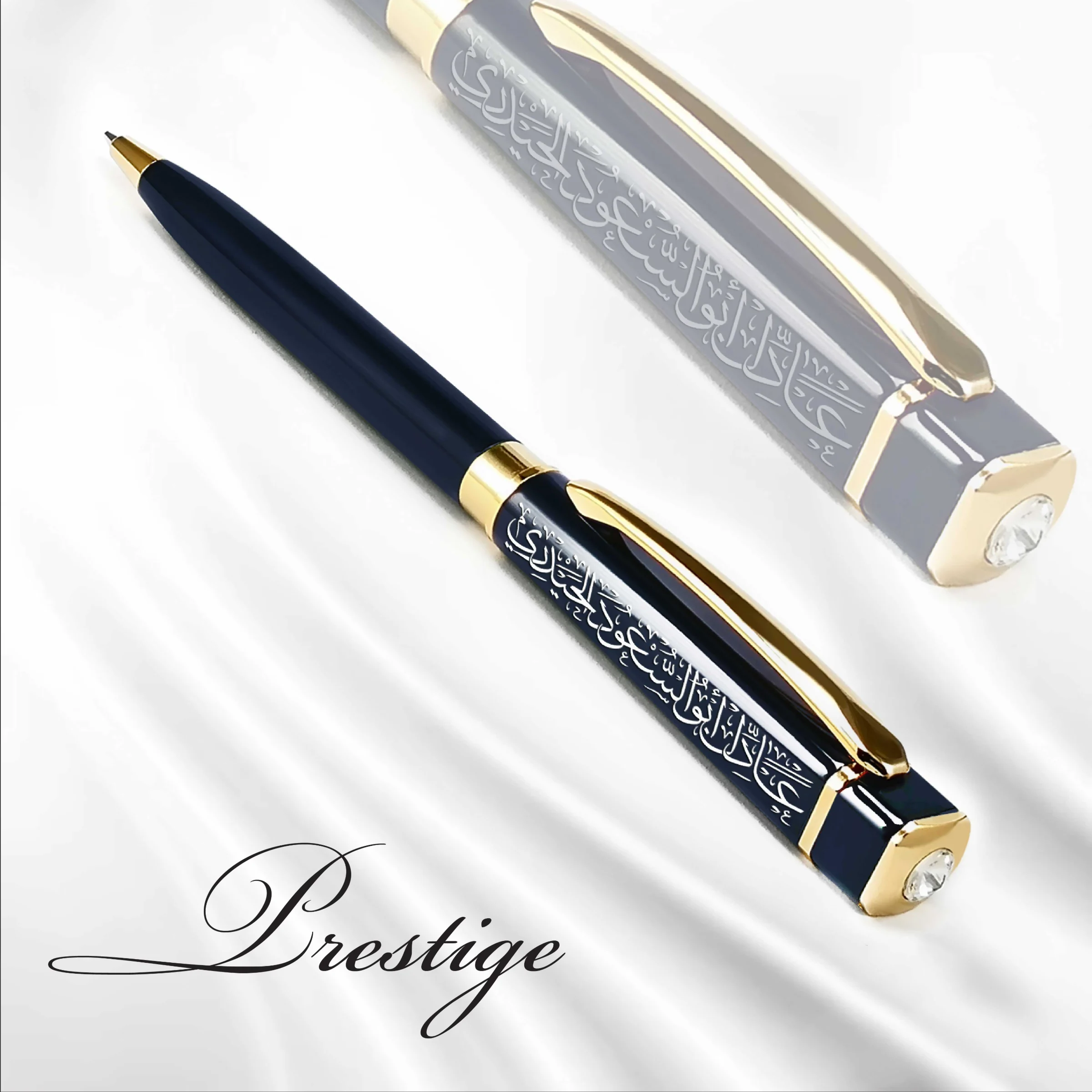 Blue Prestige pen, laser-engraved